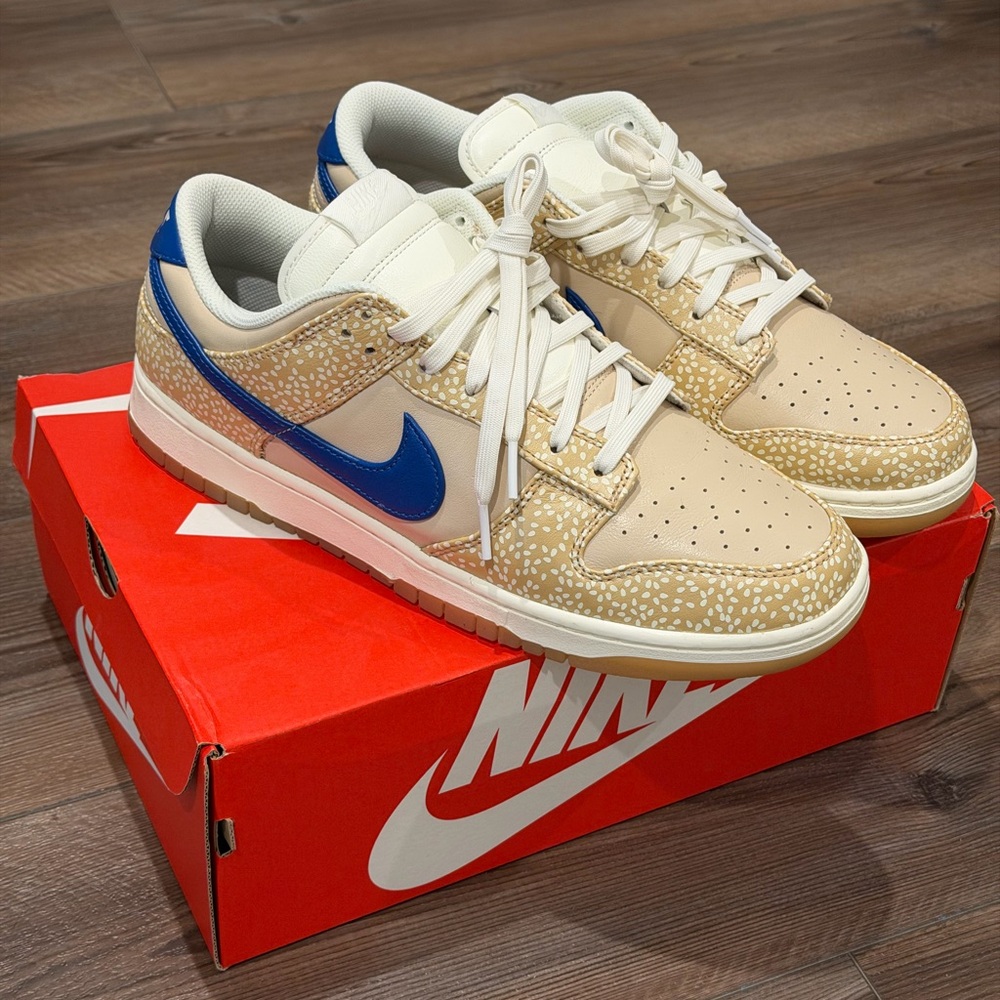 Nike Dunk Low PRM “Sesame/Bagels” Size 12 w/ Extras